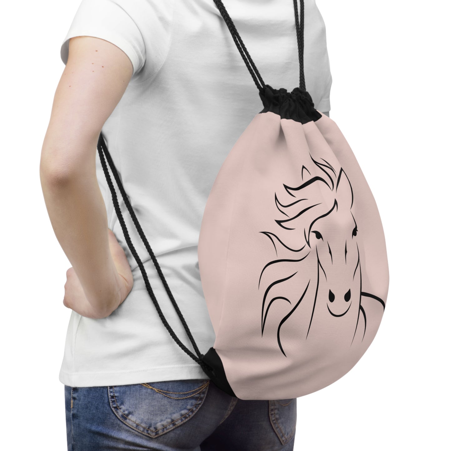 Kordelzug Tasche mit Pferde-Motiv